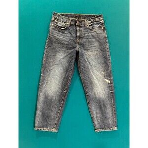 Lucky Brand Men's 33 Dark Wash Denim Distressed Straight Fit Jeans
